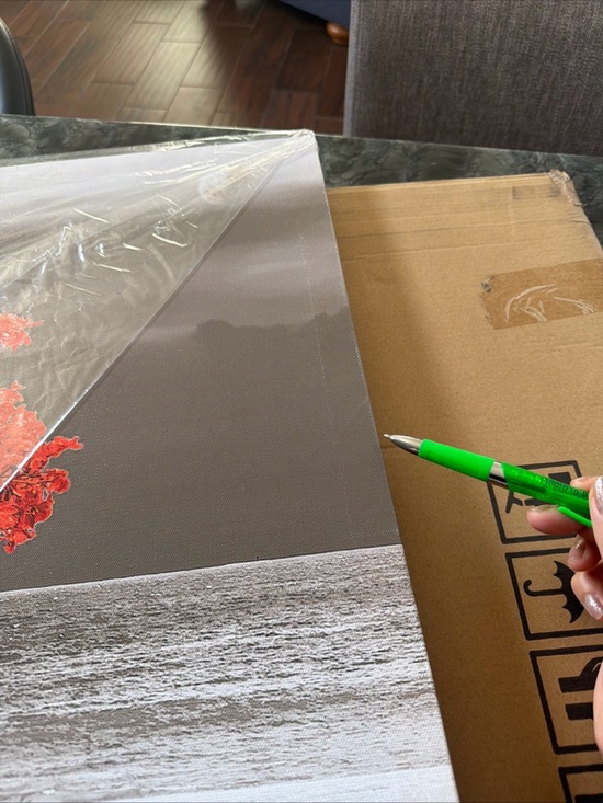 Framed Printed Red Tree  Canvas Painting Bedroom Home Art Wall Decor 40x20 OB - Picture 4 of 7